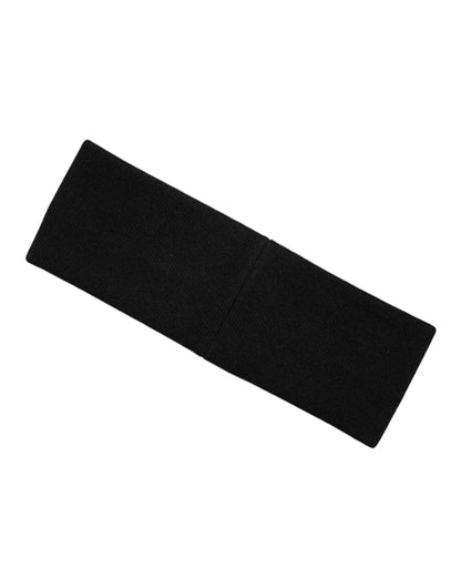 Dolce & Gabbana Black White DG Cashmere Knitted Headband Hat