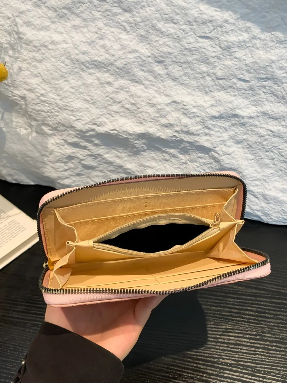 Billetera Mujer PU Leather Solid Color