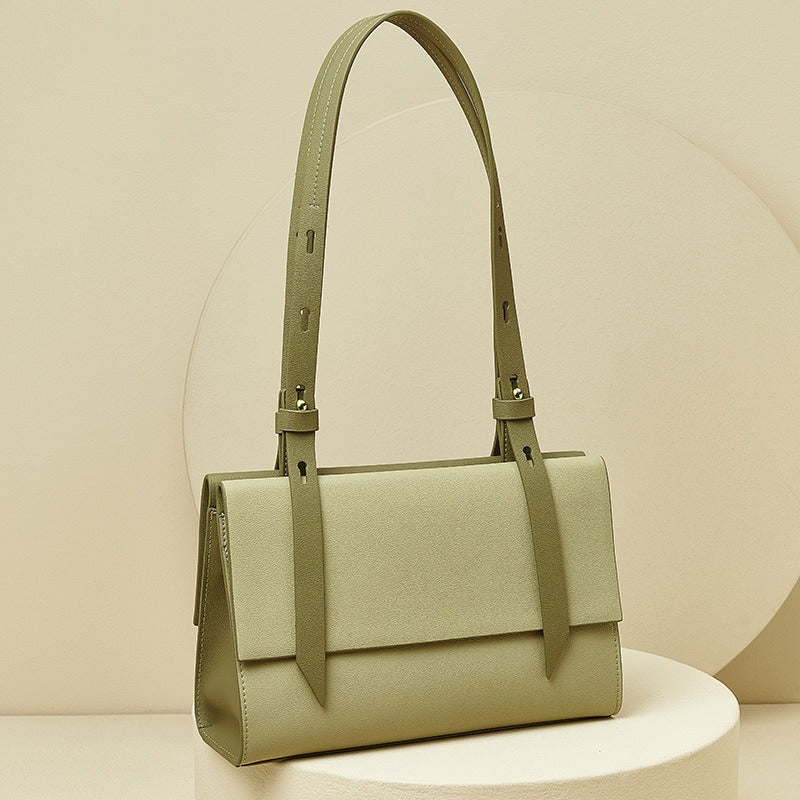 Bolso de hombro de cuero genuino, estilo versátil, de diseño exclusivo, para mujer.