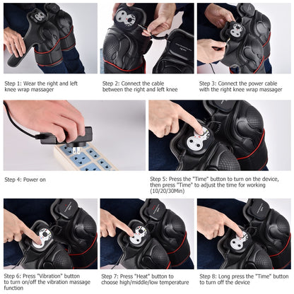 Masajeador magnético de rodilla con vibración y calefacción, fisioterapia articular, masaje eléctrico, equipo de rehabilitación para el alivio del dol