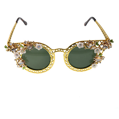 Gafas de sol plegables para mujer, de fotografía callejera con estrellas barrocas