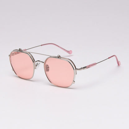 Gafas de sol abatibles con protección solar, gafas de sol polarizadas de media montura para mujer