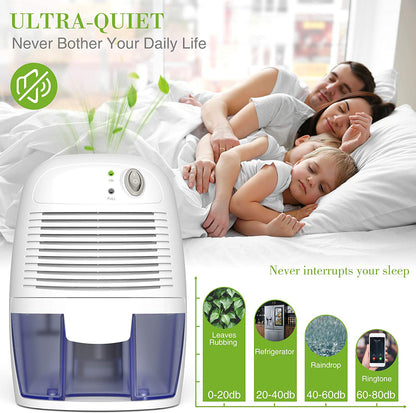 Mini deshumidificador de 9 V/USB, pequeño, silencioso, blanco, para uso doméstico.