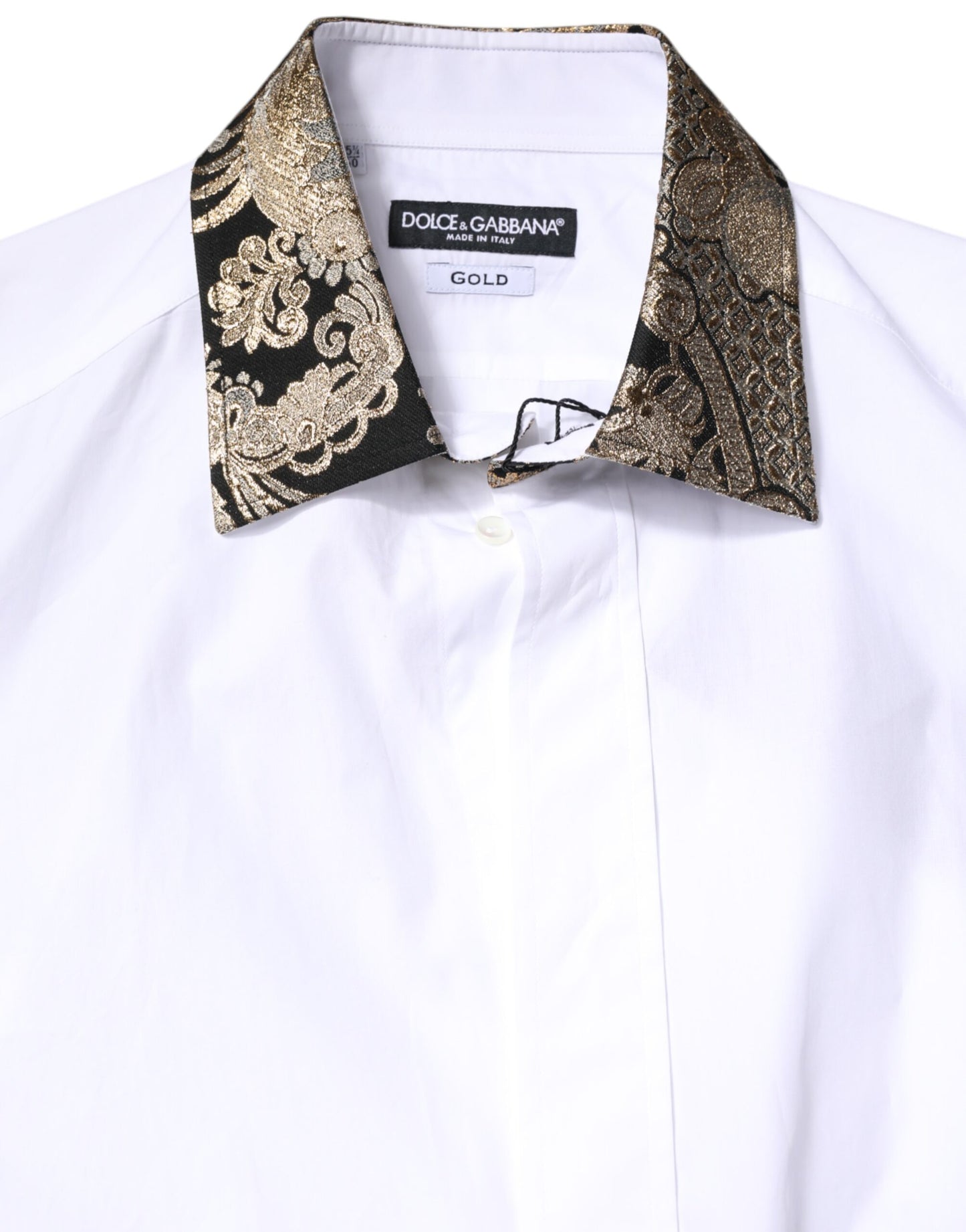 Dolce & Gabbana White Cotton GOLD Men Dress Formal Shirt