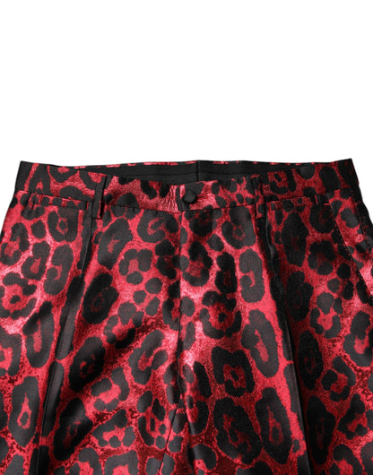 Dolce & Gabbana Red Leopard Double Breasted 2 Piece Suit