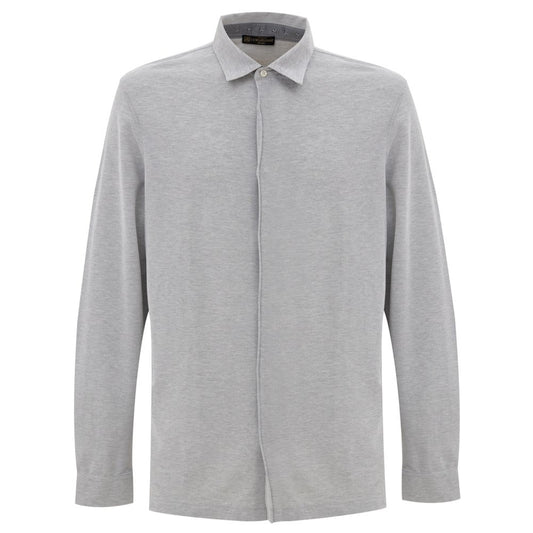 Corneliani Gray Cotton Shirt