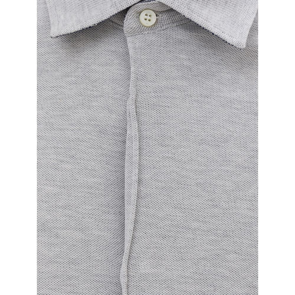 Corneliani Gray Cotton Shirt