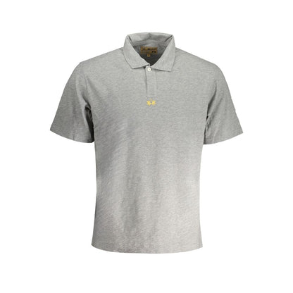La Martina Gray Cotton Men Polo Shirt
