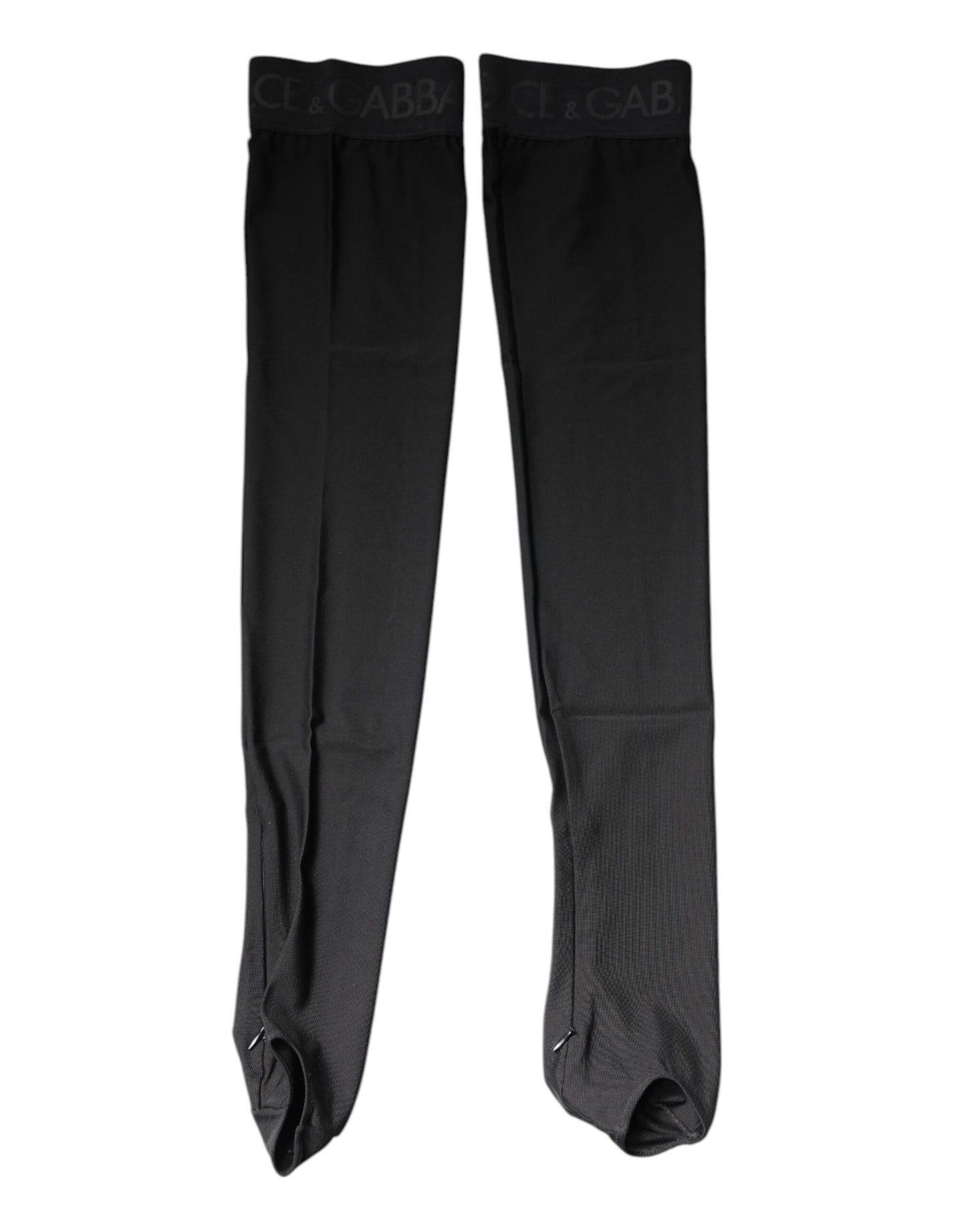Dolce & Gabbana Black Viscose Stretch Over Calf Stockings Socks
