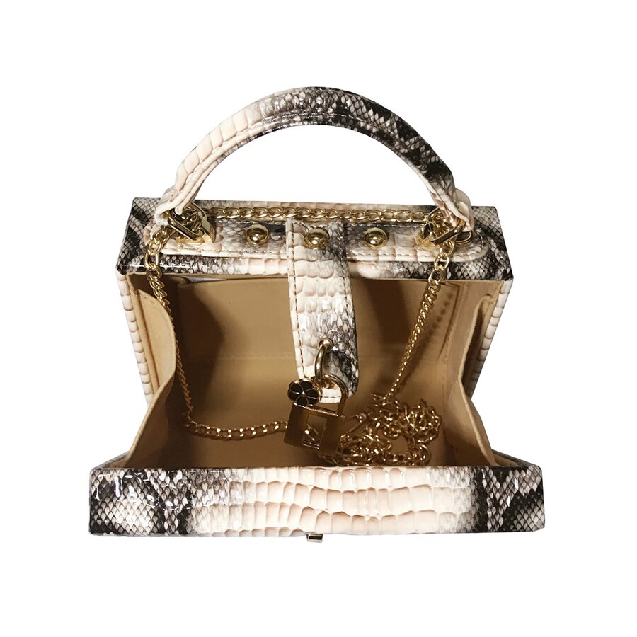 Bolso de mano con estampado de serpiente para mujer