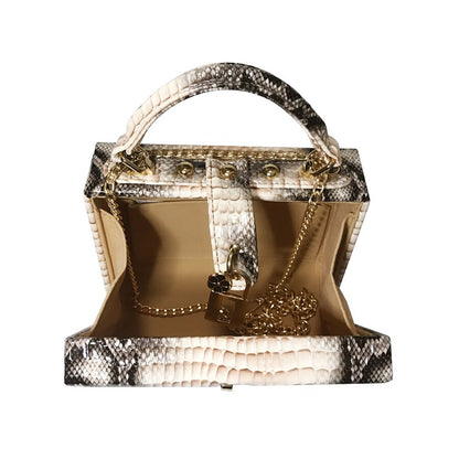 Bolso de mano con estampado de serpiente para mujer