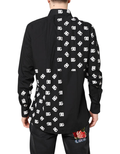 Dolce & Gabbana Black DG Logo Cotton MARTINI Dress Shirt