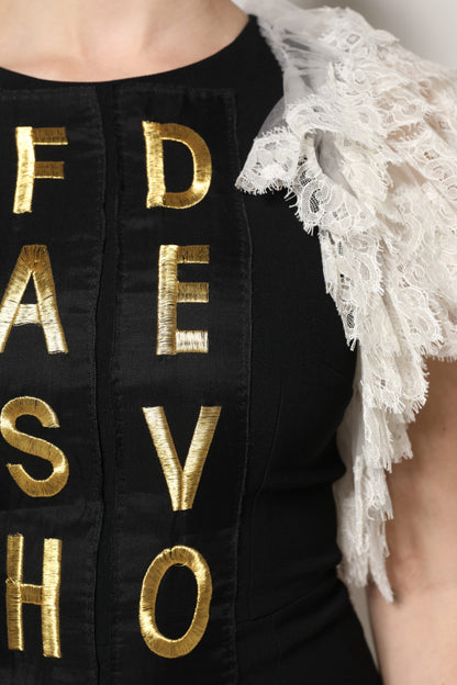 Dolce & Gabbana Black Fashion Devotion Embellish Mini Dress