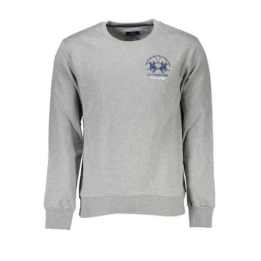 La Martina Gray Cotton Men Sweater