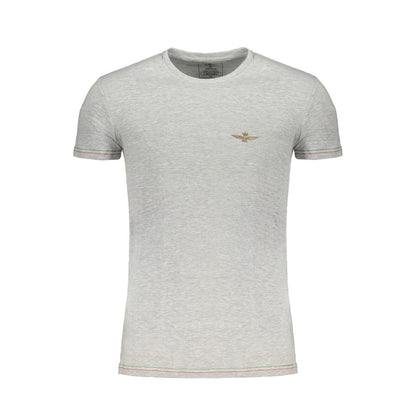 Aeronautica Militare Gray Cotton Men T-Shirt