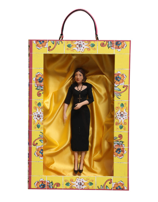 Dolce & Gabbana Black Dress Ceramic Porcelain Fashion Leather Sicily Dolls