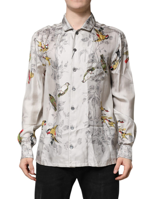 Dolce & Gabbana Multicolor Silk Printed Button Down Shirt