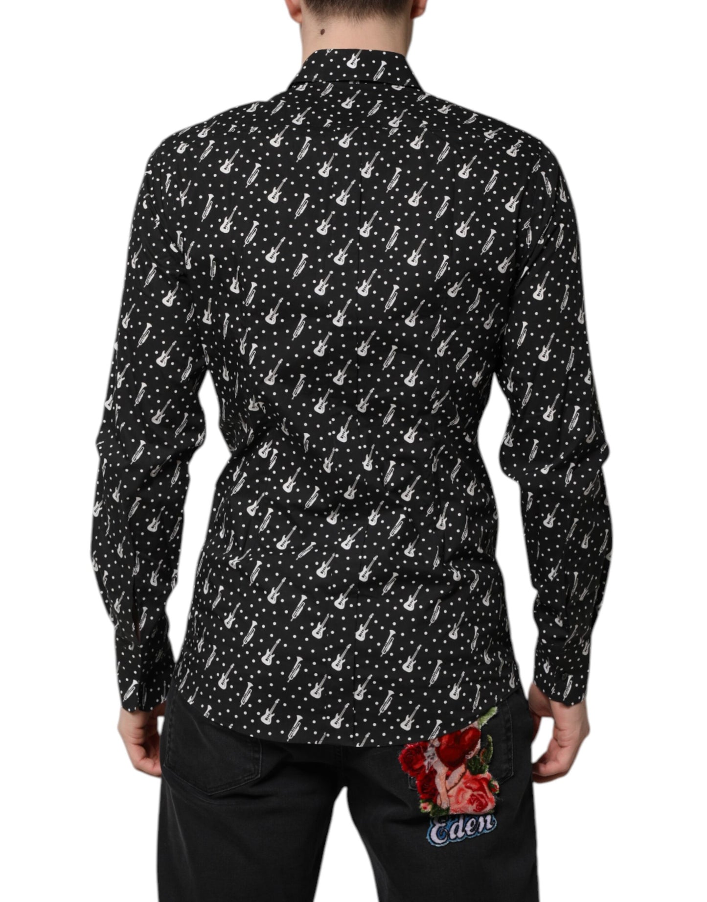 Dolce & Gabbana Black GOLD Instrument Embellished Shirt