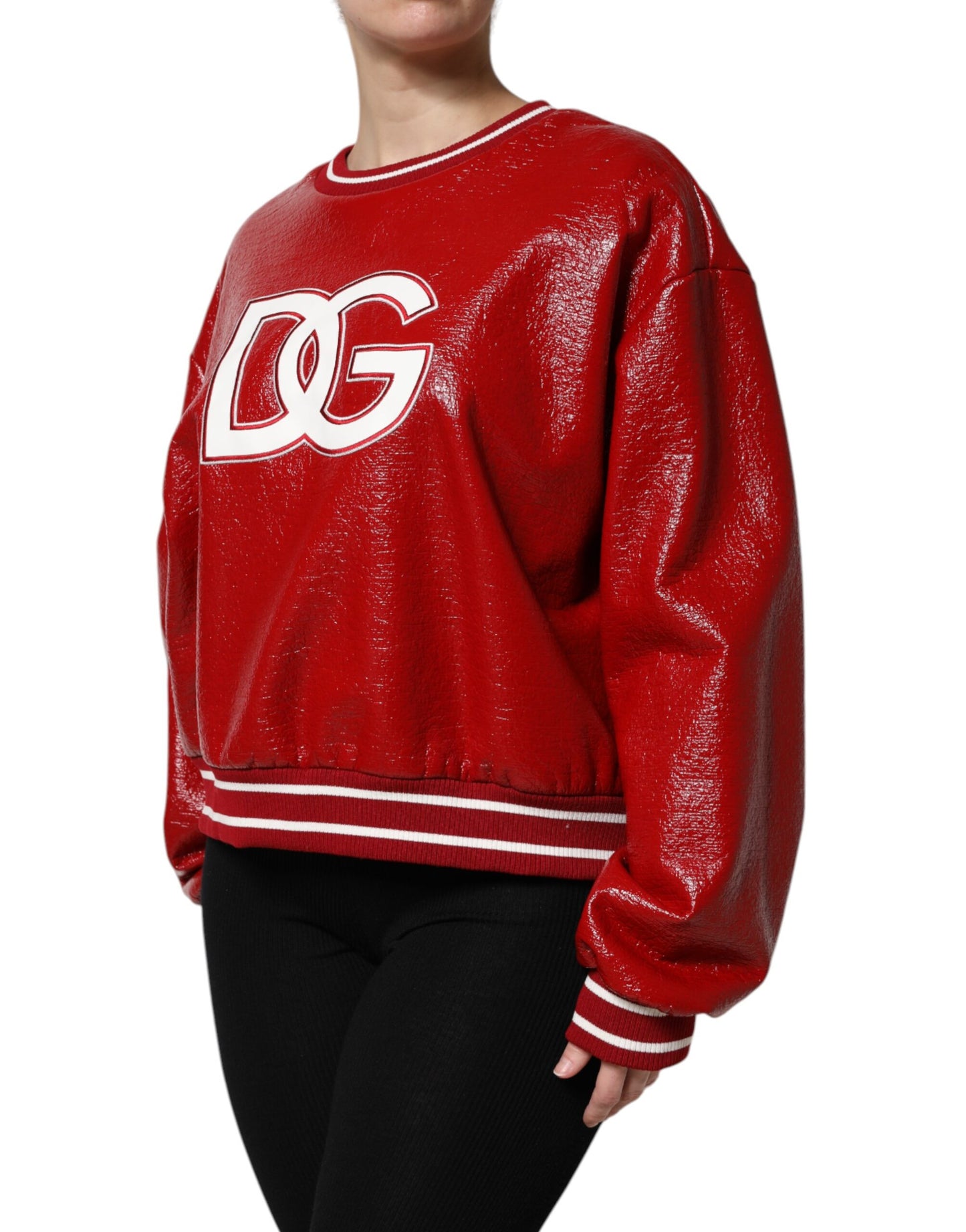 Dolce & Gabbana Red Wool DGLogo Embroidery Pullover Sweater