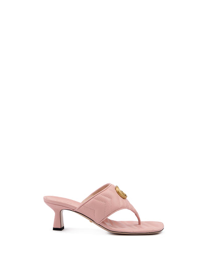 Gucci Mystic Pink Nappa Charlotte Leather Sandals