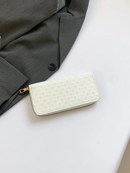 Billetera Mujer PU Leather Solid Color