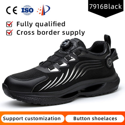 Zapatillas de seguridad con punta de acero, antideslizantes, resistentes al desgaste