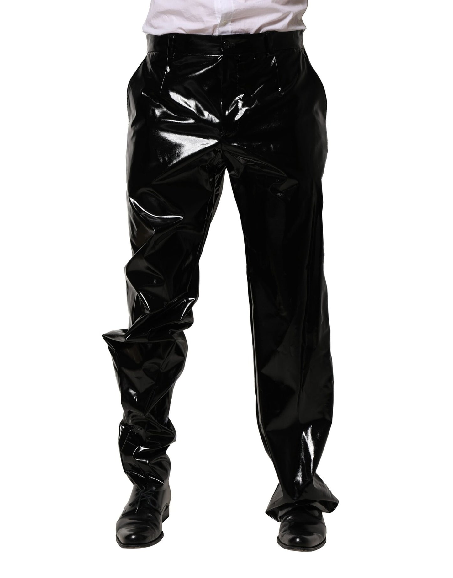 Dolce & Gabbana Black Nylon Straight Men Pants
