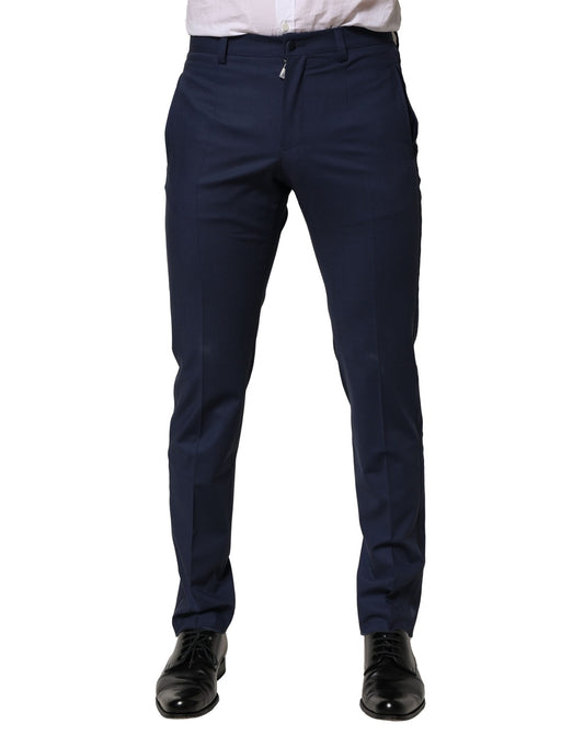 Dolce & Gabbana Dark Blue Wool Dress Formal Pants