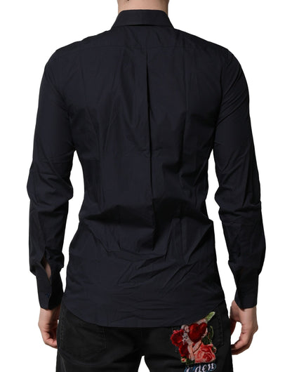 Dolce & Gabbana Dark Blue MARTINI Cotton Dress Formal Shirt