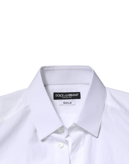 Dolce & Gabbana White GOLD Crown Bee Men Dress Formal Shirt