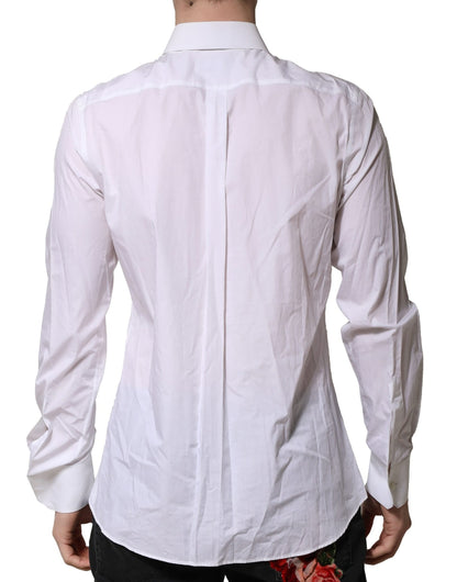 Dolce & Gabbana White MARTINI Long Sleeves Men Formal Shirt