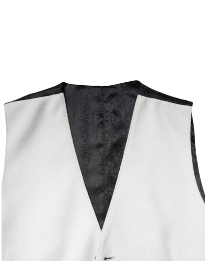 Dolce & Gabbana Gray Wool Dress Formal Men Waistcoat Vest