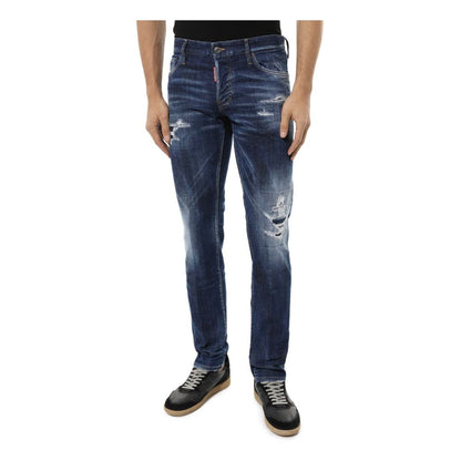Dsquared² Blue Cotton Men Slim Jean