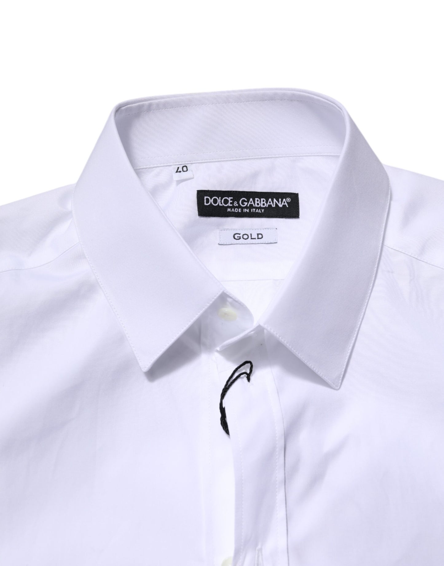 Dolce & Gabbana White GOLD Long Sleeves Dress Formal Shirt
