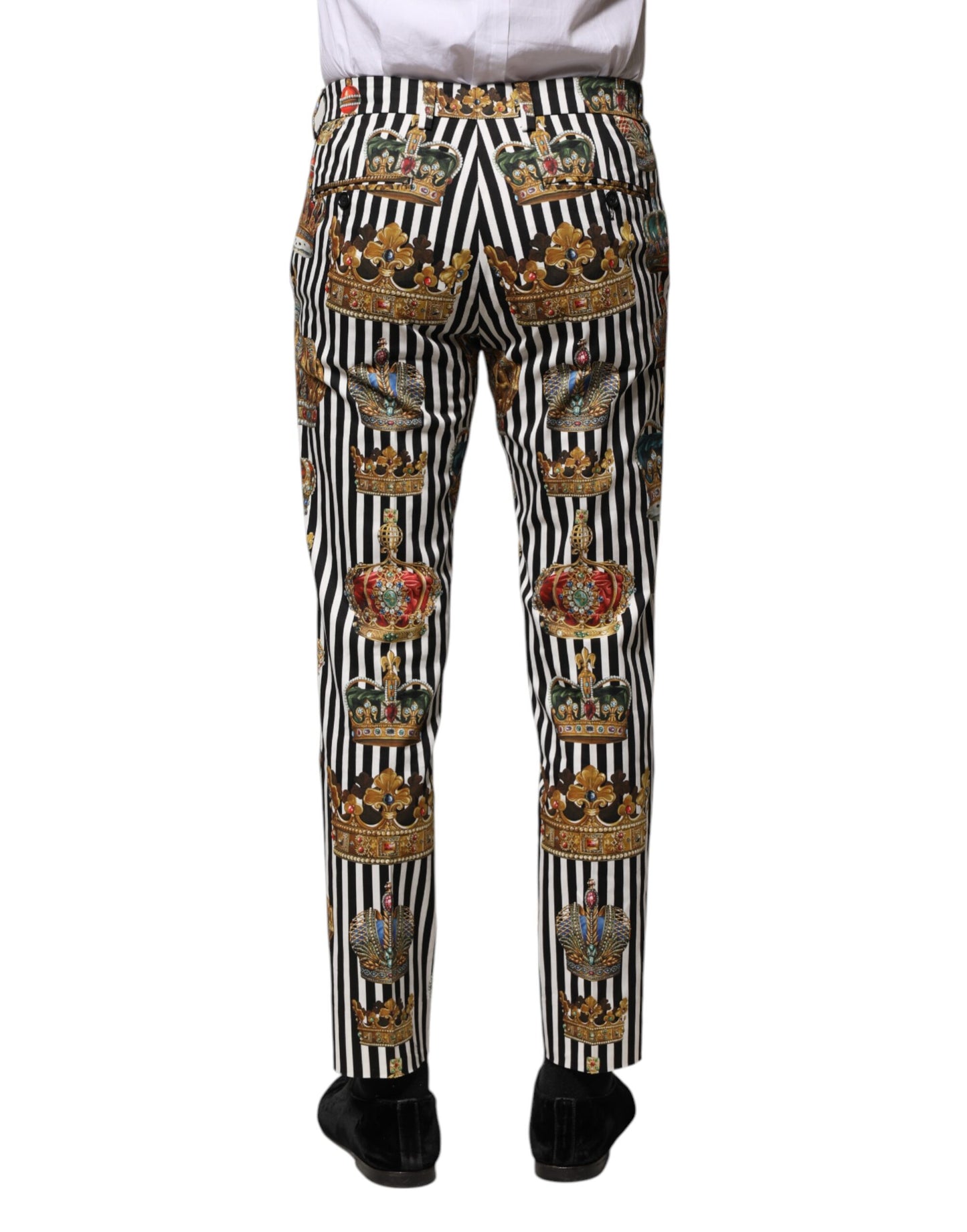Dolce & Gabbana Multicolor Striped Crown Pants