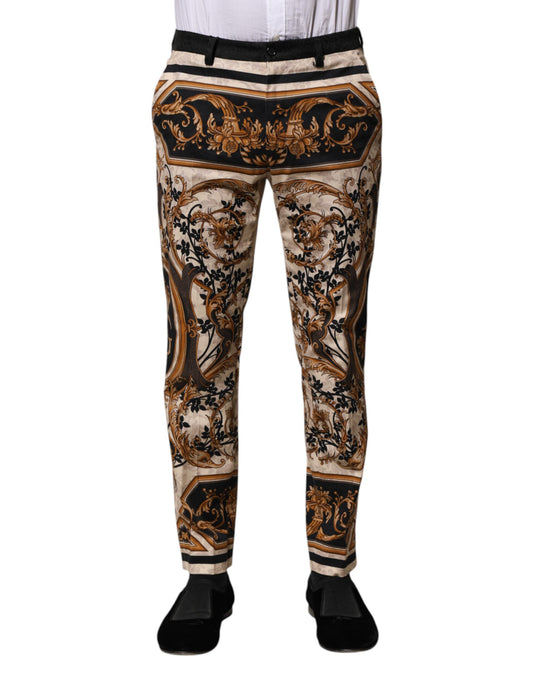 Dolce & Gabbana Multicolor Floral Print Dress Pants