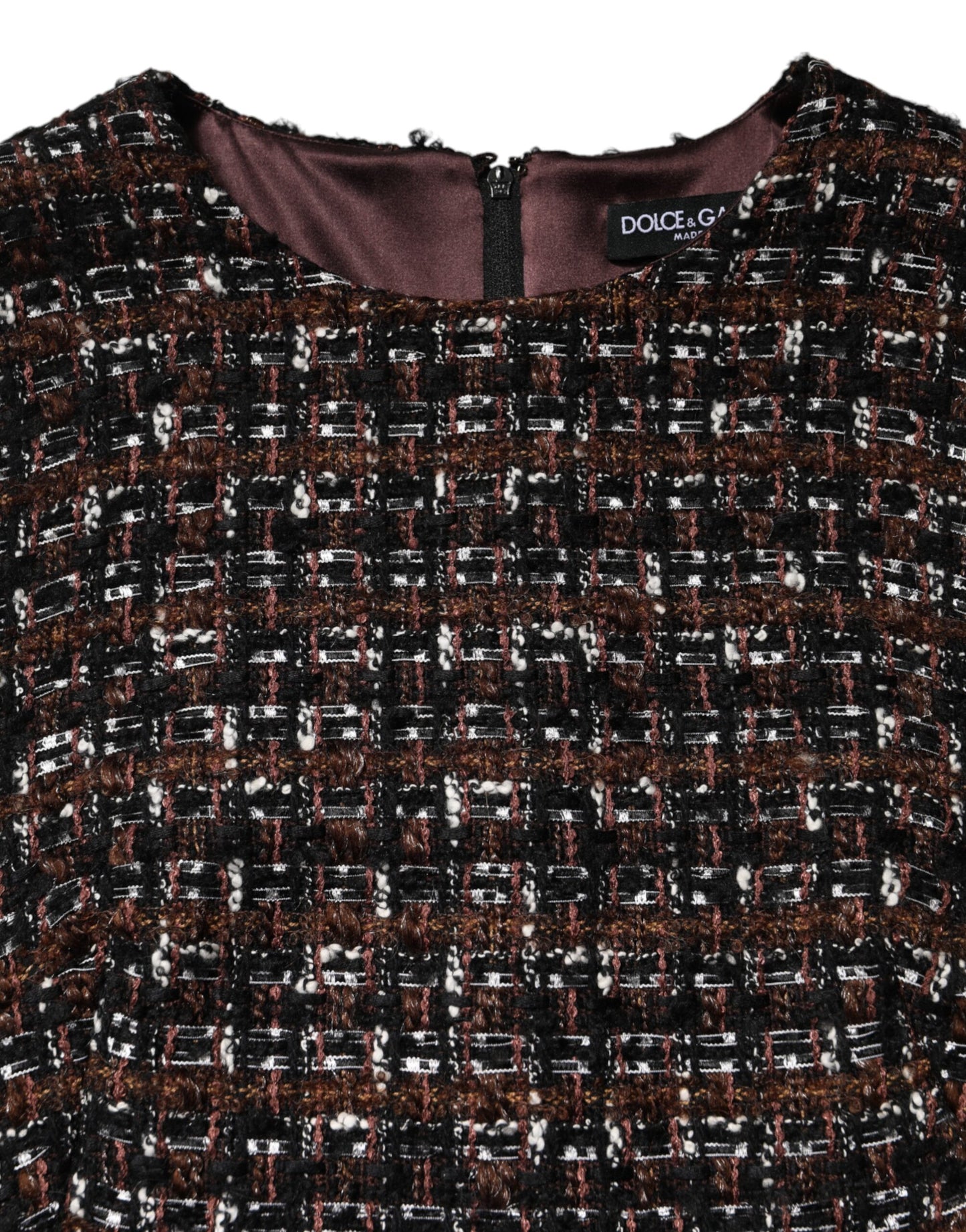 Dolce & Gabbana Multicolor Sleeveless Mini Tweed A-line Dress