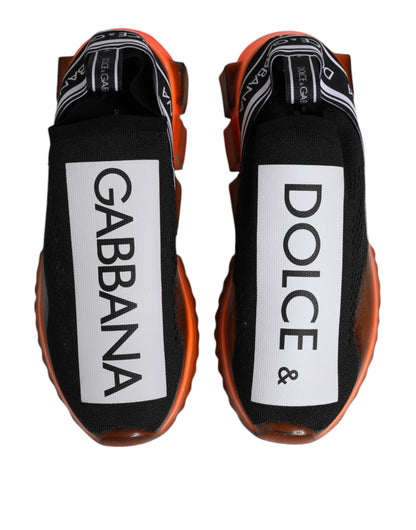 Dolce & Gabbana Black White Slip On Sorrento Sneakers Shoes