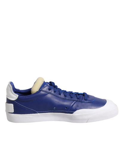 Nike White Blue Lace Up Low Top Drop-Type PRM Sneakers Shoes