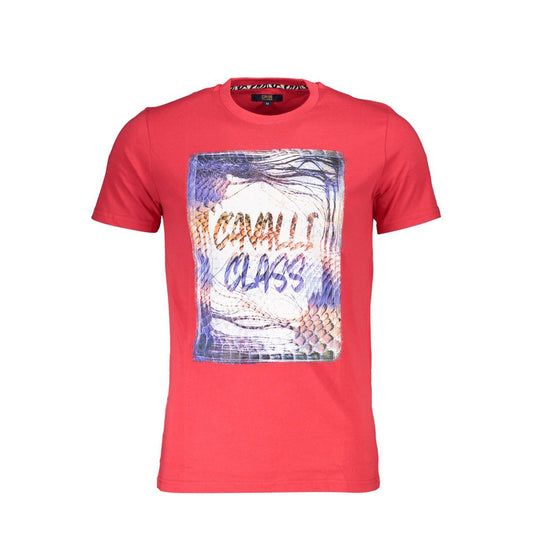 Cavalli Class Red Cotton Men T-Shirt