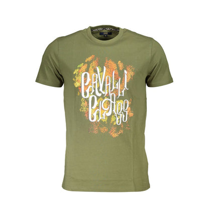 Cavalli Class Green Cotton Men T-Shirt