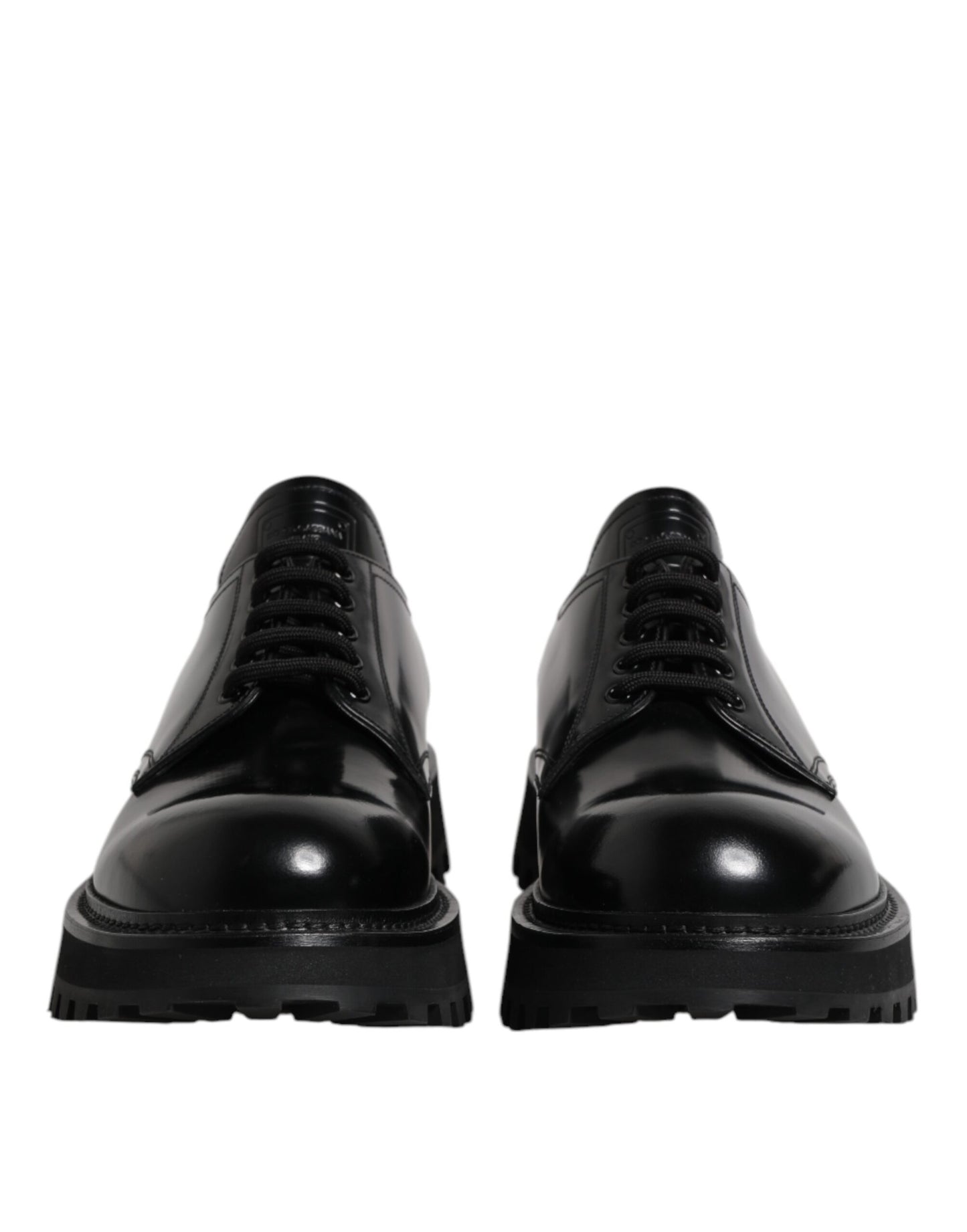 Dolce & Gabbana Black Leather Lace Up Derby Men Dress Shoes