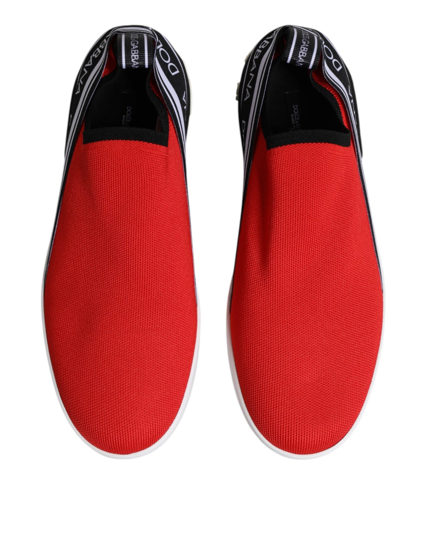 Dolce & Gabbana Red Logo Low Top Slip On Men Sneakers Shoes