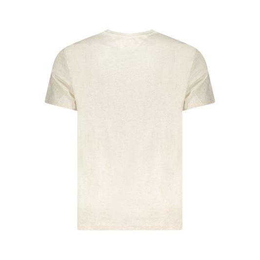 Tommy Hilfiger Beige Cotton Men T-Shirt