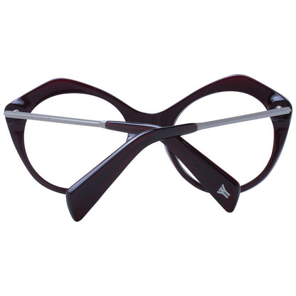 Yohji Yamamoto Burgundy Unisex Glasses Frame