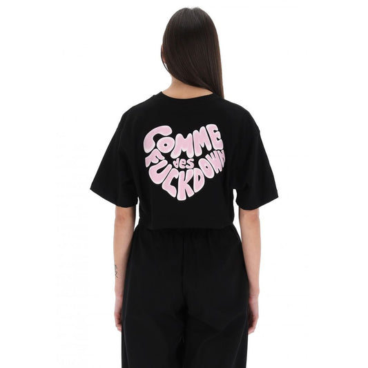 Comme Des Fuckdown Black Cotton Women T-Shirt