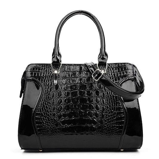 Bolso de mano para mujer con estampado de cocodrilo
