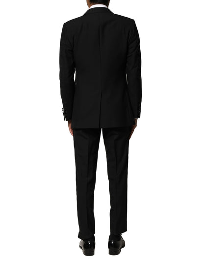 Dolce & Gabbana Black Wool 3 Piece Single Breasted Suit
