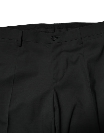 Dolce & Gabbana Black Wool 2 Piece Single Breasted Suit