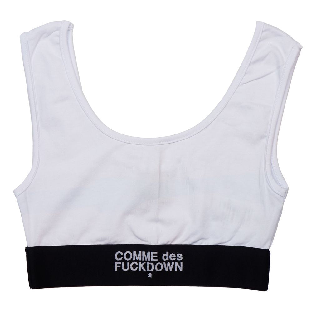Comme Des Fuckdown White Cotton Women Top